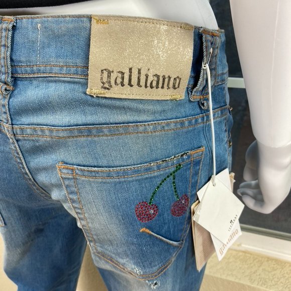 Galliano Beige Distressed Bow Tank main image 0